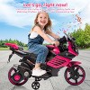 Kids 6V Ride On Motorcycle, Battery Powered Ride On Toys with Treaded Tires, Working Headlight, Horn, Music, Training Wheels - 2 of 4