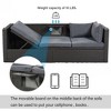 Outdoor Patio Rectangle Daybed with Retractable Canopy, Wicker Furniture Sectional Seating with Washable Cushions, Backyard, Porch - 3 of 4
