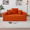 Okak Corduroy Lounge Convertible Floor Sofa Bed with Pillows,Round Futon Couch Sleeper Sofa for Living Room,Bedroom - 4 of 4