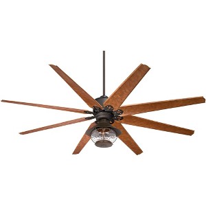 72" Casa Vieja Predator Rustic Farmhouse Indoor Outdoor Ceiling Fan with LED Light English Bronze Cherry Hammered Glass Damp Rated for Patio Exterior - 1 of 4