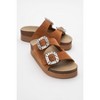 Polacca - Cognac Brown Suede Leather Slide Sandal (Women) | Forever & Always Shoes - 2 of 4