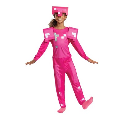 Kids' Minecraft Classic Armor Pink Halloween Costume Jumpsuit with Mask