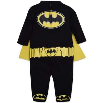 DC Comics Justice League Batman Baby Zip Up Costume Coverall and Cape Newborn 