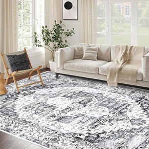 Rugs,Ultra Thin Soft Vintage Carpet,100% Polyester,for Bedroom,Living Room,Dining Room and Office - 1 of 4