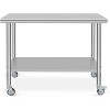 Stainless Steel Work Table, NSF Commercial Grade, Adjustable Shelf, Silver - 2 of 4