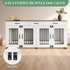Dog Crate Furniture, Double Dog Crate 71-Inch - 3 Drawers Removable Divider Heavy-Duty MDF Steel Frame for 2 Large Dogs Indoor - 3 of 4