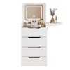 Sapphtopaz Vanity Desk Makeup Table with Socket, Flip Top Mirror and LED Light for Living Room, Bedroom - 3 of 4