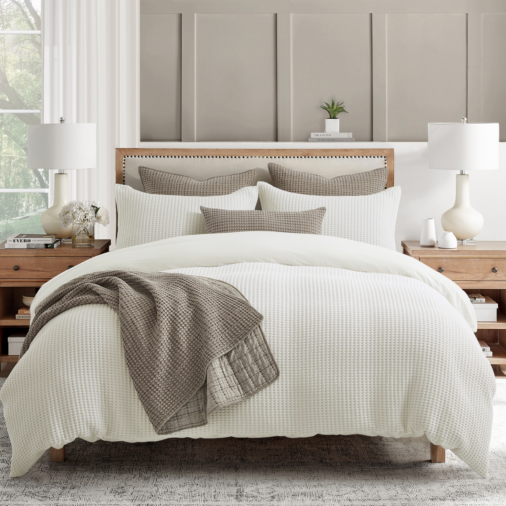 Mills Waffle Cream King Duvet Set - Levtex Home