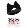 Hudson Baby Infant Girls Headband and Socks Giftset, Pink Black, One Size - 3 of 4