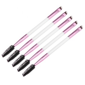 Unique Bargains Soft Double Heat Angled Eyebrow Brush Eyelash Extension Brush for Women Eye Makeup - 1 of 4
