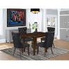5-Piece Mahogany Finish Solid Wood Top - Rectangular Upholstered Dining Room Set  - Seats 4 - 2 of 4