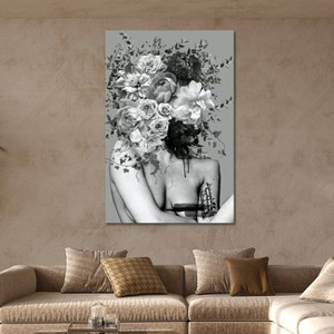 iCanvas Lady Black and White by Ana Paula Hoppe Canvas Print Wall Art - 1 of 3