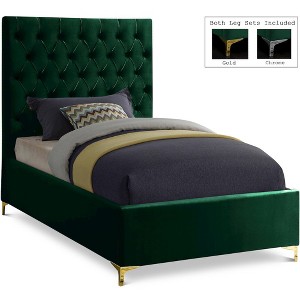Meridian Furniture,Cruz Velvet Bed - 1 of 4