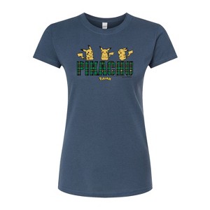 Women's - Pokémon - Plaid Pikachu Fitted Graphic T-Shirt - 1 of 3