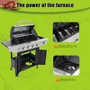 NicBex 4-Burner propane Gas BBQ Grill,46500BTU Output Outdoor Grill with SideBurner&Foldable Side Table,Enameled Cast Iron Cooking Grids,Black/Silver - 4 of 4