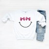 Simply Sage Market Women's Graphic Sweatshirt Bow Eyes Smiley  - M - White - 3 of 3