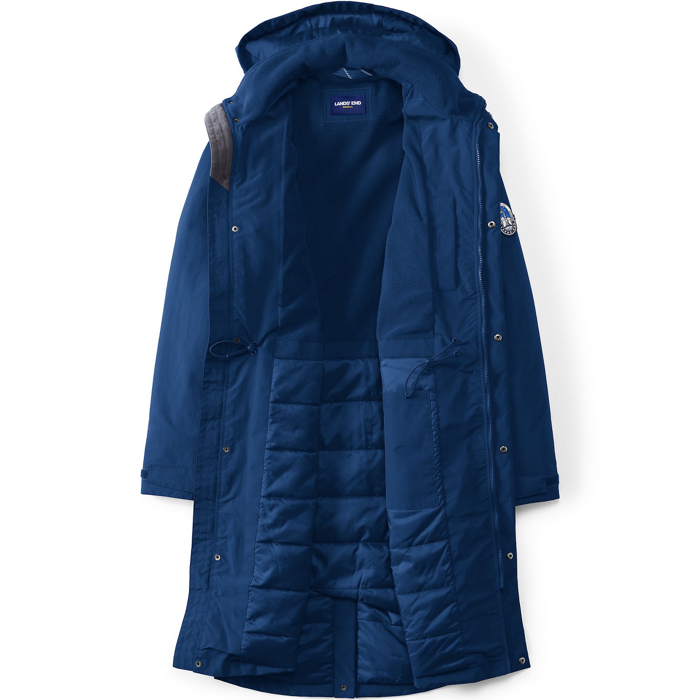 Мужское пальто Lands' End Squall Waterproof Insulated Winter Stadium Coat - Small - Deep Sea Navy, цвет: Тёмно-синий — фото 6