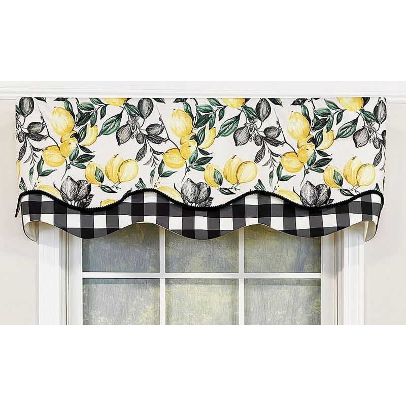 El Limon Glory 3in Rod Pocket Layered Window Valance 50in x 16in by RLF Home, 1 of 5
