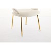 Gulches White Velvet Dining Chair - Ergonomic Curved Backrest, Golden Metal Legs, 250 LBS Capacity for Kitchen/Dining Room (Set of 1) - 2 of 4