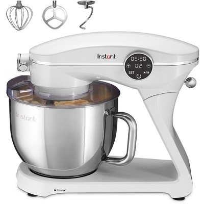 HOMCOM Stand Mixer with 6+1P Speed 600W Tilt Head Kitchen Electric Mixer with 6 qt Stainless Steel Mixing Bowl Beater Dough Hook White