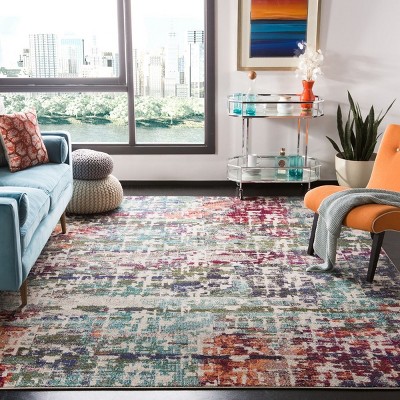Metro-Mod Chic Blue/Green 8' x 10' Synthetic Easy-Care Area Rug