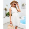 Clearlove Maternity Halter Neck Dress Summer Casual Sleeveless High Waisted Flowy Pregnancy Dresses - 3 of 4