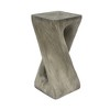 TUYOHW Twist Design Patio End Table,Lightweight Concrete Patio Side Table with Wood Texture for Garden,Poolside & Balcony - 4 of 4