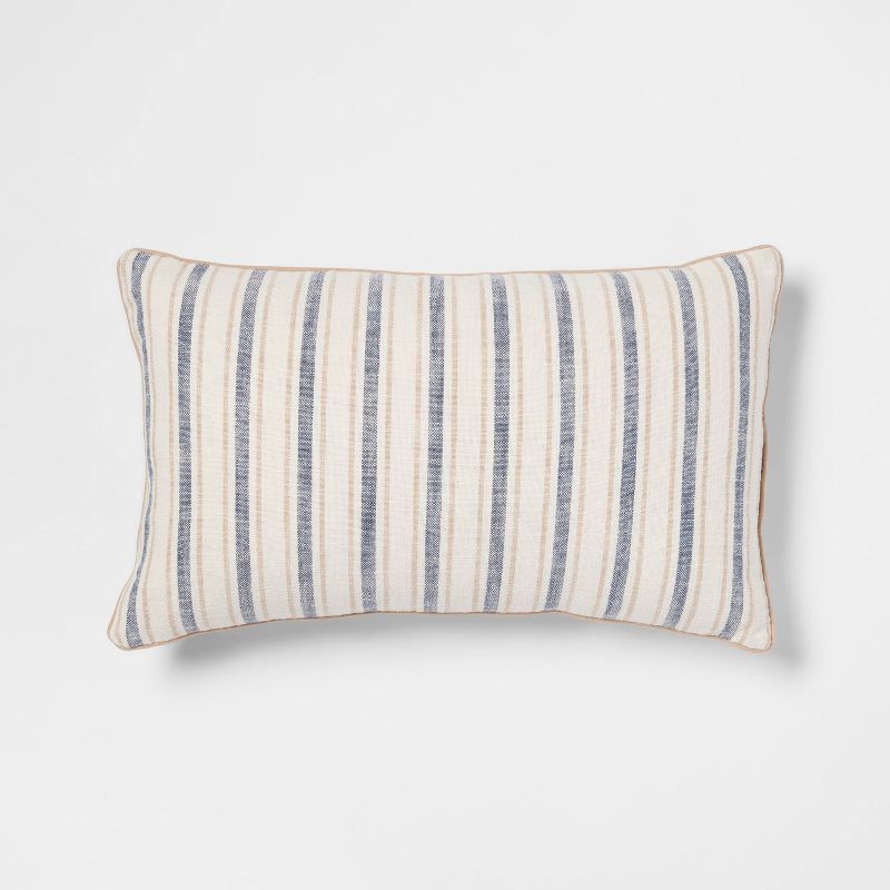 Woven Striped with Plaid Reverse Throw Pillow - Threshold™, 1 of 12