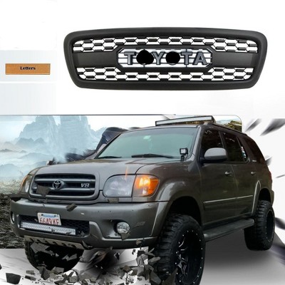 HANPURE TRD PRO Aftermarket Front Grill For 1st Gen 2001 2002 2003 2004 Toyota Sequoia W/E Letters Matte Black