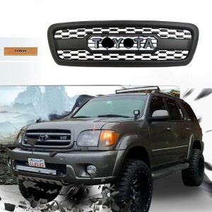 HANPURE TRD PRO Aftermarket Front Grill For 1st Gen 2001 2002 2003 2004 Toyota Sequoia W/E Letters Matte Black - 1 of 4