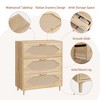 3 Drawer Dresser for Bedroom, 31.5 Wide Rattan Modern Closet Dressers Chest of Drawers, Wood Oak Storage Chest for Bedroom, Hallway, Living Room - 4 of 4