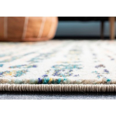 Beige & Navy Classic Chic 8' x 10' Synthetic Area Rug