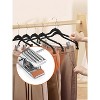 HOUSE DAY Velvet Skirt & Pant Hangers with Adjustable Clips Black 24 Pack - 2 of 4