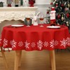 Christmas Tablecloth for Rectangle/Round Tables,Snowflake Washable Decorative Table Cover,Party Decorations for Parties Kitchen and Dining Room - 3 of 4