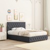 Full Size Upholstered Platform Bed with 4 Storage Drawers and Adjustable Headboard - 2 of 4