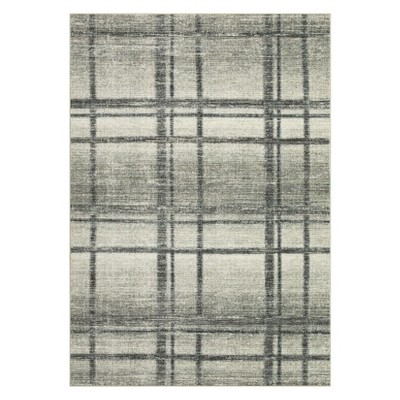 Washable Modern Geometric Rug Non Slip Low Pile Rug Soft Contemporary Throw Floor Cover Foldable Indoor Carpet for Living Room Bedroom Playroom