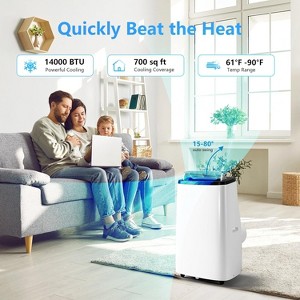 Acekool 14000 BTU Portable Air Conditioner, 3-in-1 Quiet Floor AC Unit with Dehumidifier & Fan, Cools Up to 750 Sq.Ft, Remote, Easy Install - 1 of 4