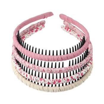Unique Bargains Spa Headband Soft Women Hair Bands for Face Washing Bath  Facial Mask Yoga 4 Pcs Dark Pink