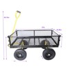 VisioGear Portable Folding Beach Wagons with Wheels, Portable Carts with Adjustable Handle, Yellow & Black, 37"*19.48"*40.15" - 3 of 4