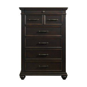 Brooks 6 Drawer Chest Black - Picket House Furnishings: Vertical Storage, Felt-Lined, Bun Feet - 1 of 4