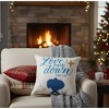 Manual Woodworkers & Weavers Faith-Based Christmas Pillow – Blue White 12x12 Climaweave Accent - 2 of 3
