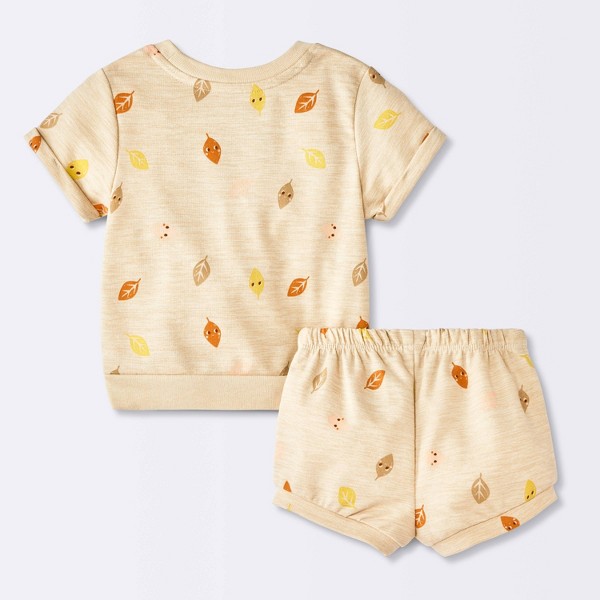 Set de Manga Corta y Pompis para Bebé Hojas de Otoño - Cloud Island™ Avena 2