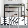 Hotraffy Metal Loft Bed, with Safety Guard Rails & Flat Ladder - 3 of 4