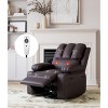Oversized Padded Swivel Rocking Recliner Chair with Heat and Massage – Comfy Faux Leather Swivel Rocker Reclining Single Sofa for Adults - 2 of 4