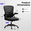 KERDOM Ergonomic Desk Chair Breathable Mesh Task Chair with Wheels Lumbar Support Home Desk Office Chair with Flip up Armrest, Black - 2 of 4