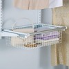 Rubbermaid Portable Metal Wire Sliding Hanging Storage Basket for Closet Organizer Kits, White - image 3 of 4