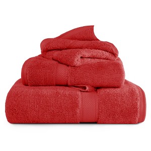 Egyptian Cotton Ultra Plush Quick Dry Towel and Washcloth Set by Blue Nile Mills - 1 of 4