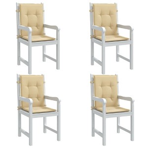 vidaXL Lowback Chair Cushions 4 pcs Melange Beige 39.4"x19.7"x1.6" Fabric - 1 of 4