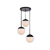 Elegant Lighting Eclipse 3 Lights Black Pendant With Frosted White Glass - 3 of 4