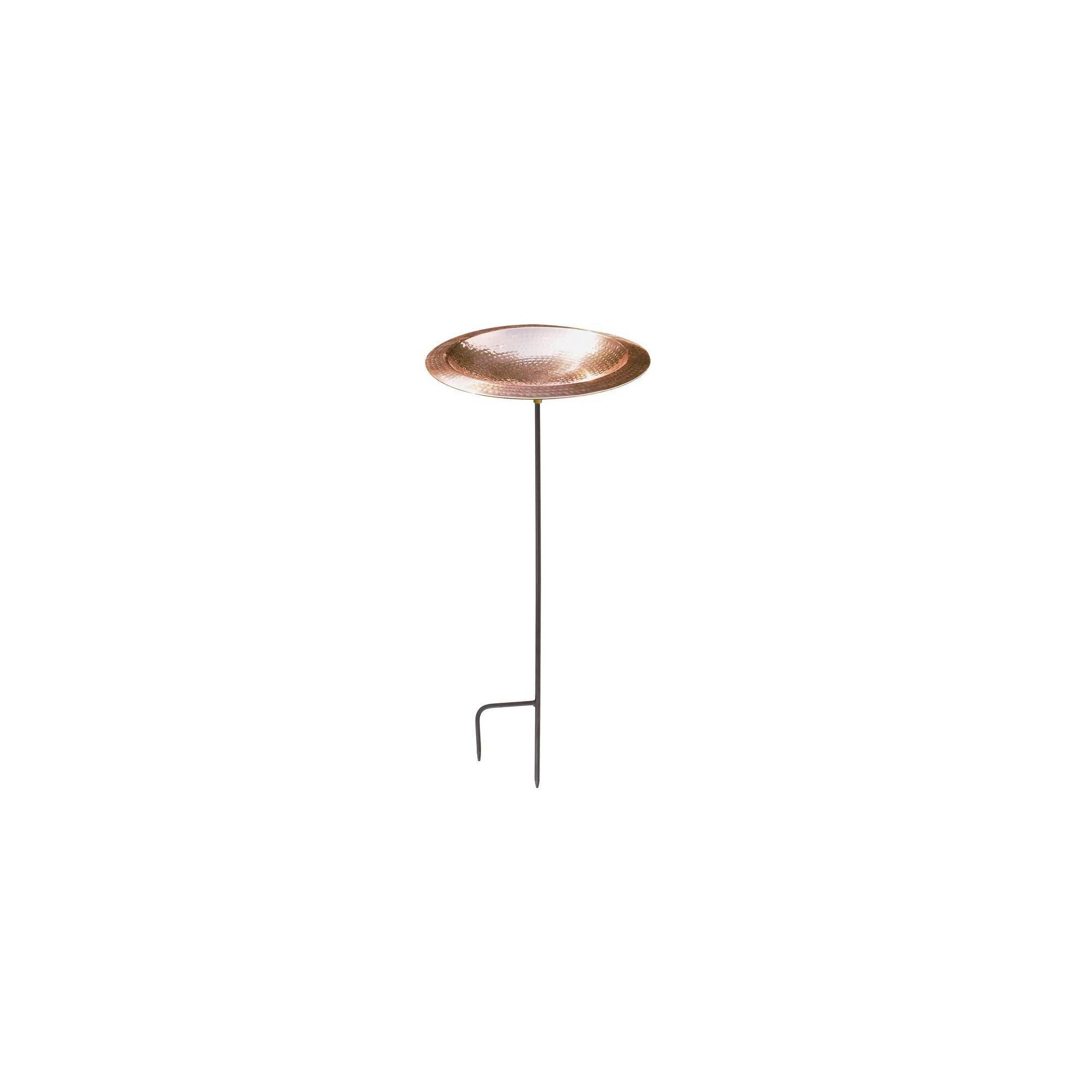 2.5" Hammered Copper Birdbath Bowl with Stake Polished Copper Plated - Achla Designs